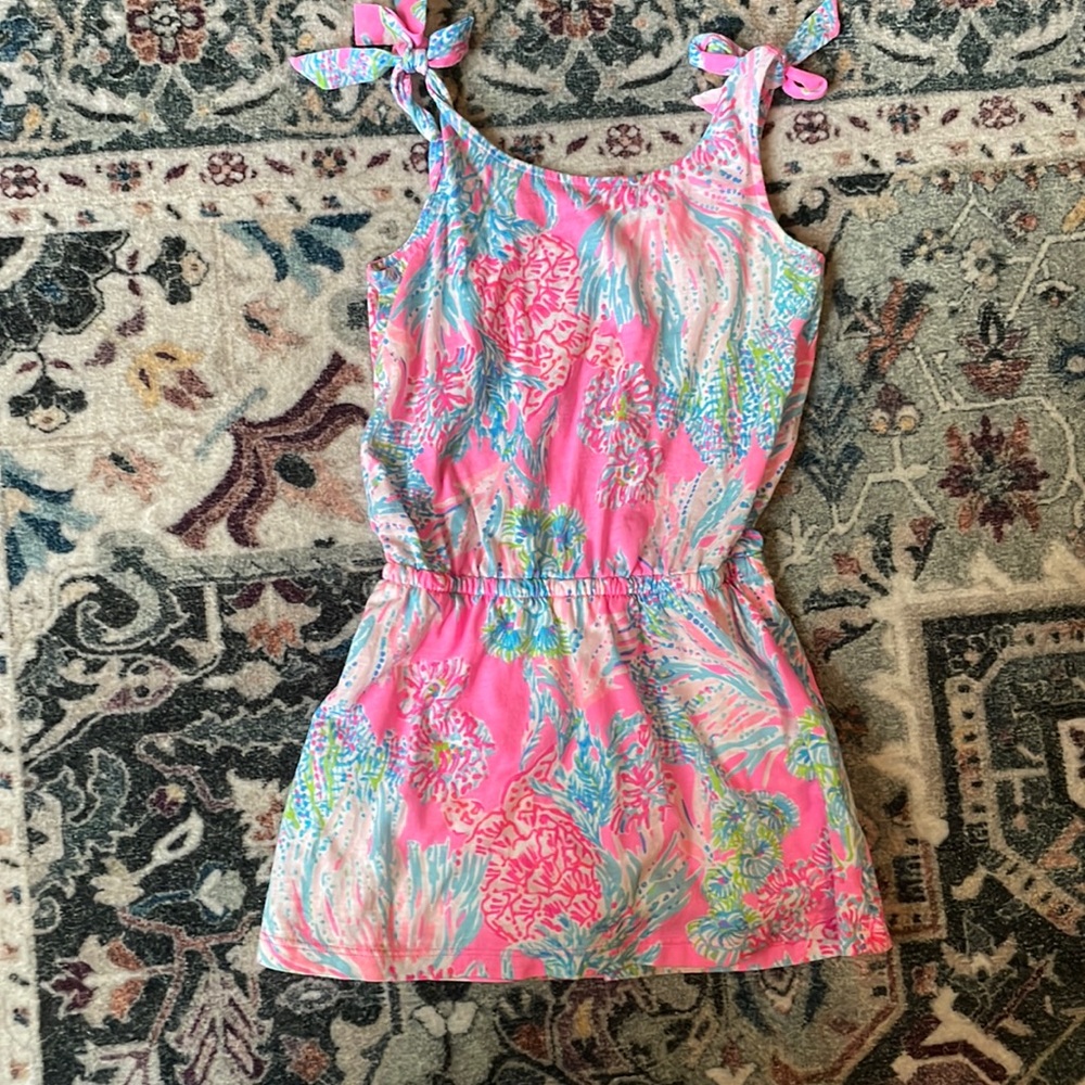Lilly Pulitzer Kids Dress in Pink and Blue Floral